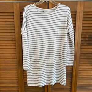 Zara Trafaluc Women's White Black Stripe Long Sleeve Mini Dress Size S